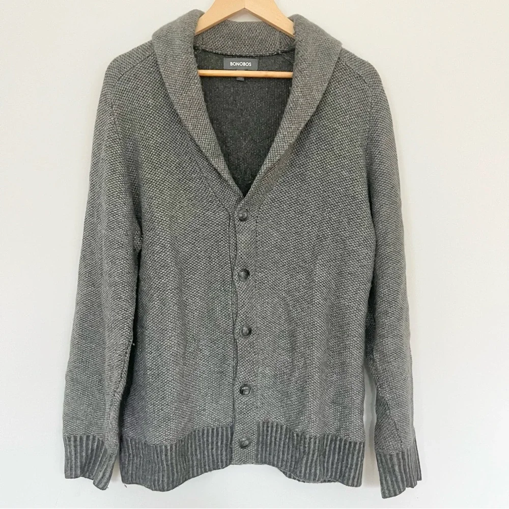 Bonobos Shawl Collar Cardigan Men’s Sweater Merino Cashmere Blend Grandpacore M